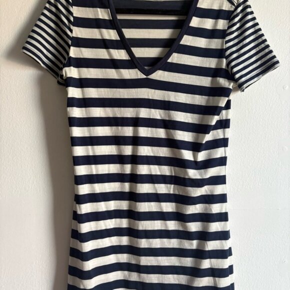 Icebreaker Sz S Strip Coastal Nautical Wool Casual Relaxed Dress - Picture 5 of 10